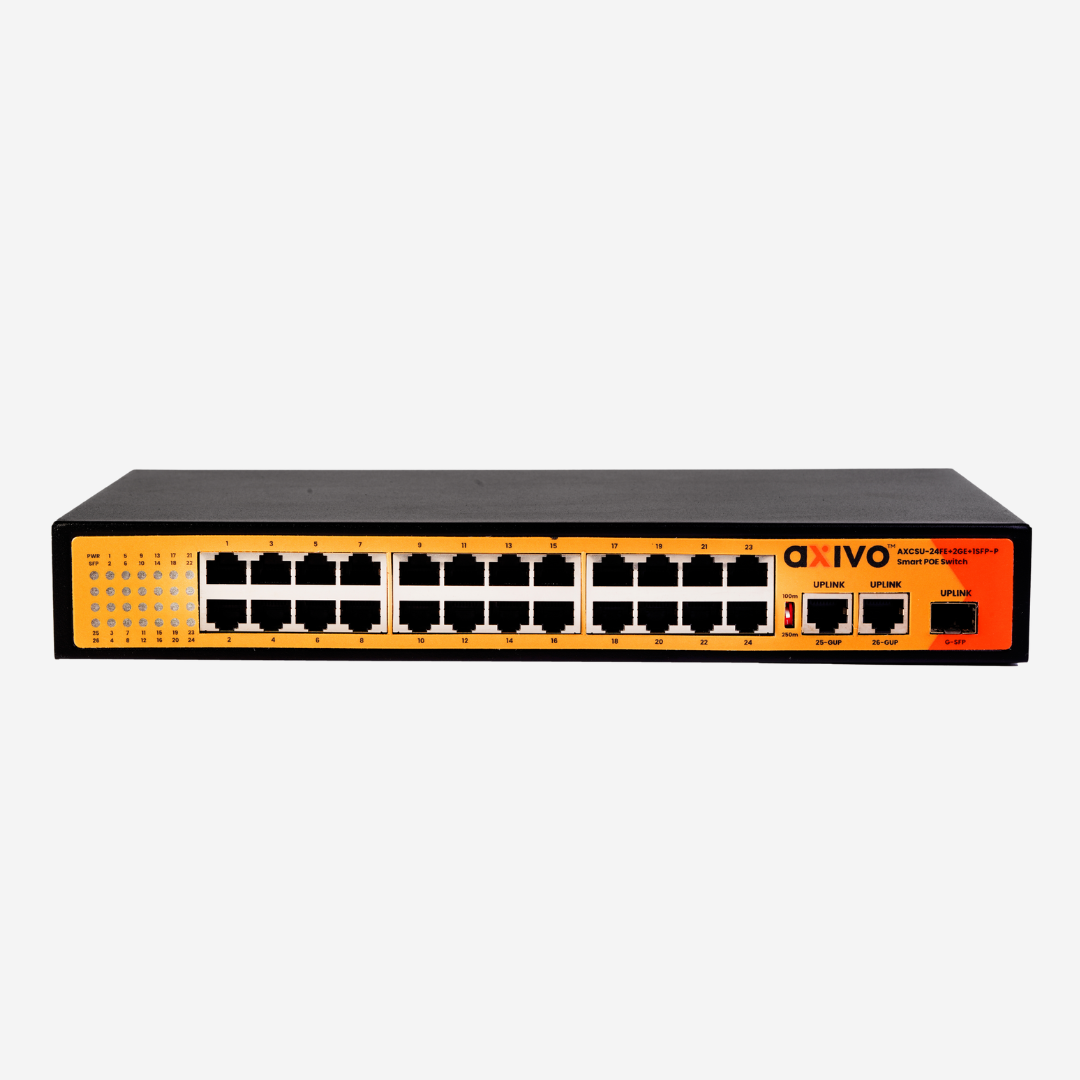 24 Port Unmanaged Fast Ethernet PoE+ Switch - Axivo