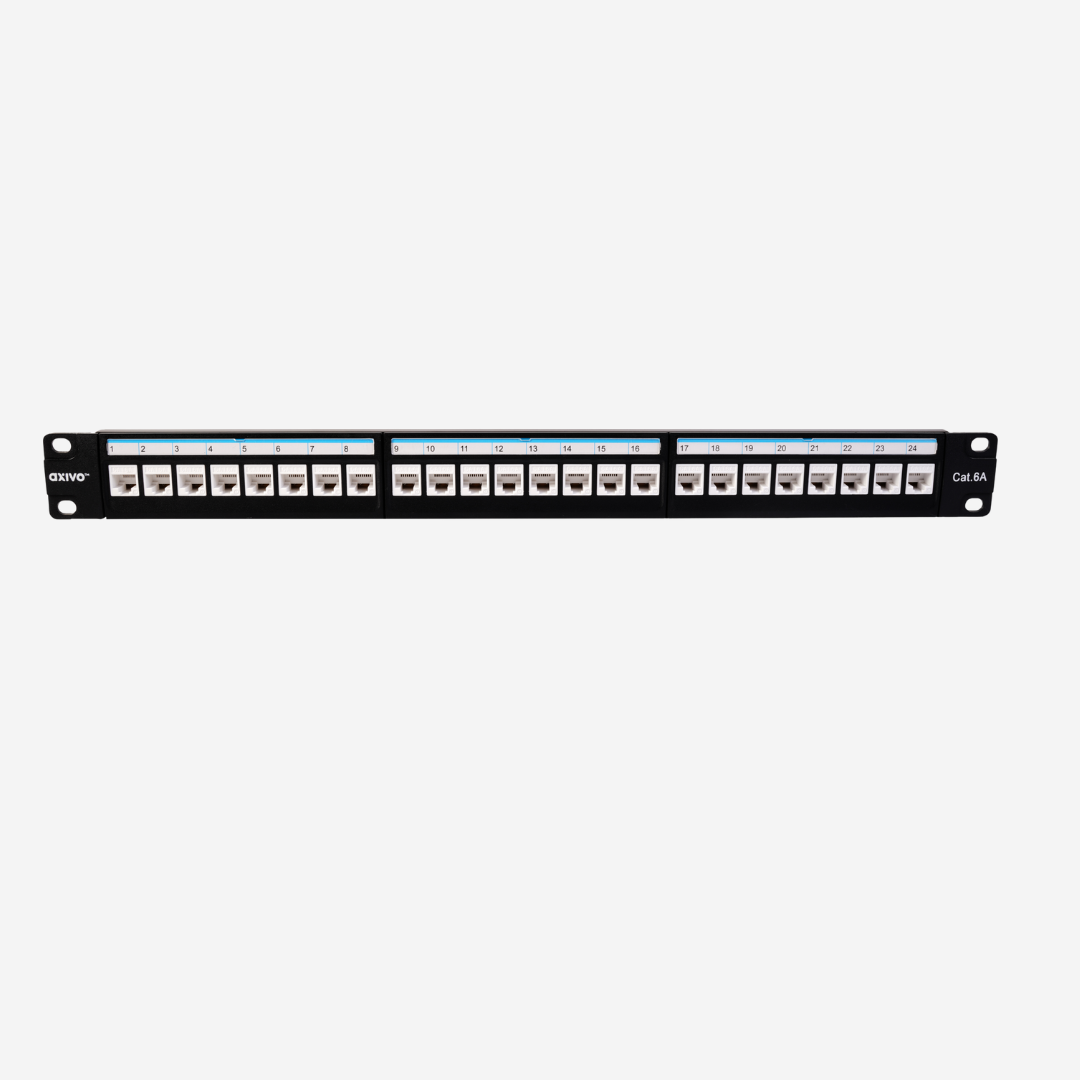 24 Port CAT6A UTP Patch Panel – Loaded