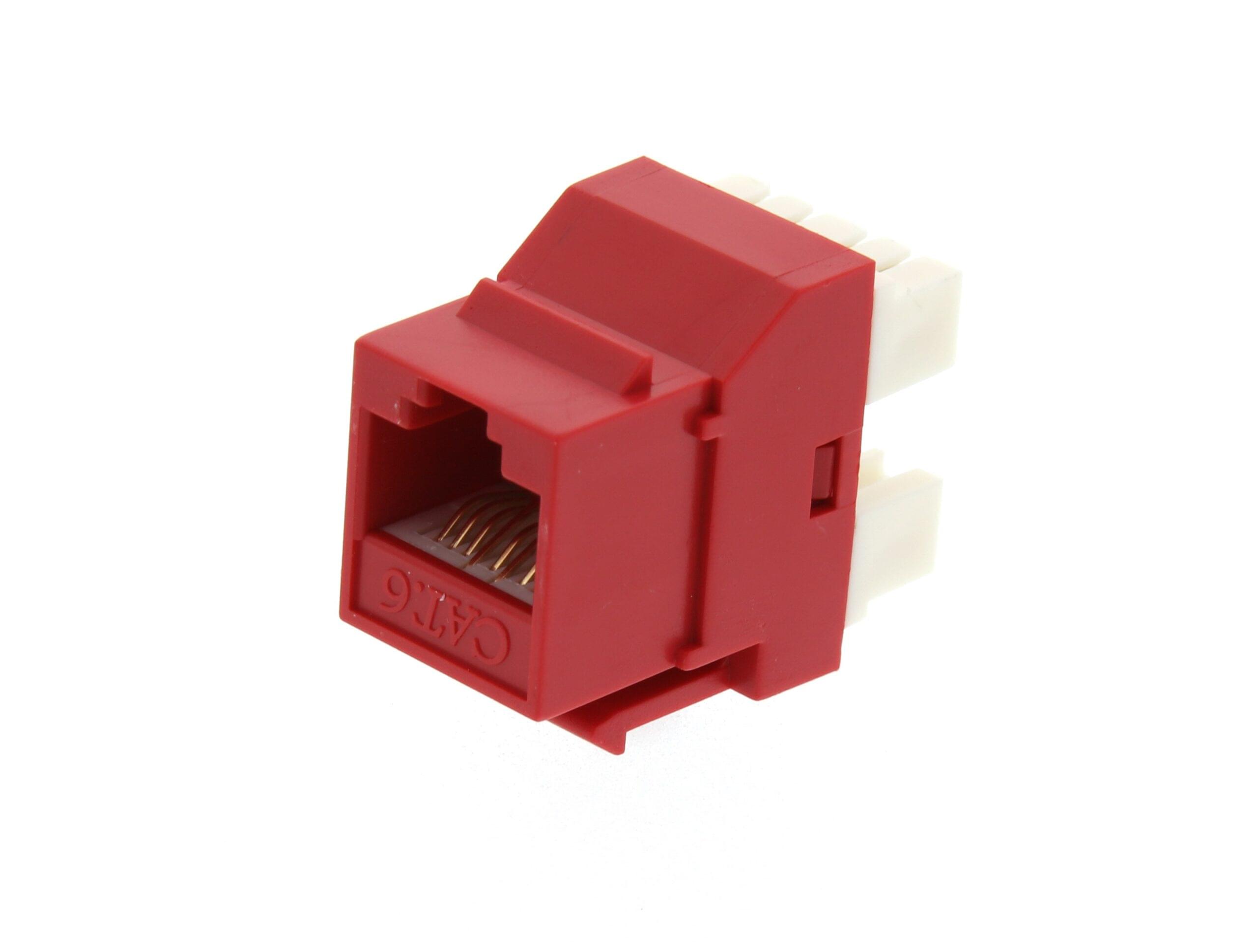 CAT6 Keystone 50 180 Degree Gold Plated - Red image not found